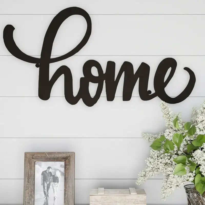 Rustic Metal Cutout Home Sign